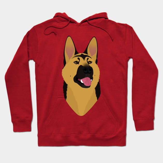 SimpliciTee - Black and Tan German Shepherd Hoodie by Larthan